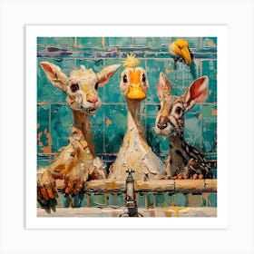 Ducks In The Bath Art Print