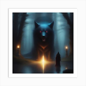 Wolf In The Woods 4 Art Print