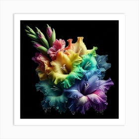 Rainbow Flowers 2 Art Print