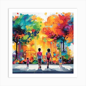 Family Walk Art Print