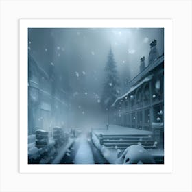 Snowy City Art Print