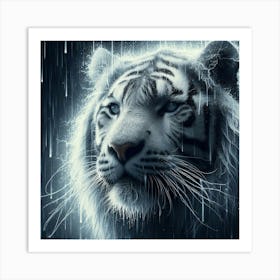 White Tiger In The Rain 1 Art Print