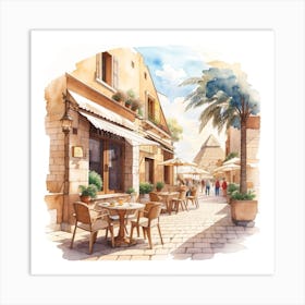 Watercolor Street Scene Art Print