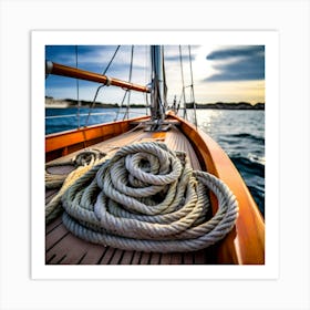 Sailboat At Sunset Art Print