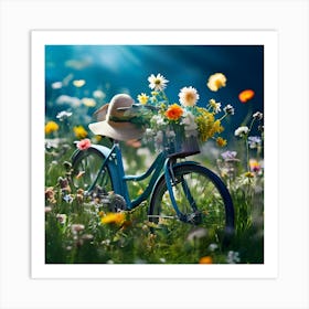 Bicycle In The Meadow Art Print