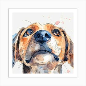 Beagle Watercolor Painting Art Print