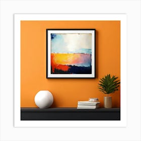 Mock Up Canvas Framed Art Gallery Wall Mounted Textured Print Abstract Landscape Portrait (26) Art Print