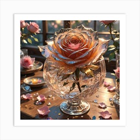 Roses In A Vase 16 Art Print