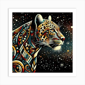 Tribal African Art Leopard 2 Art Print