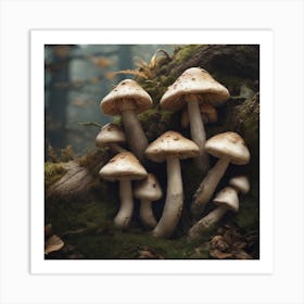 Mushrooms In The Forest 11 Art Print