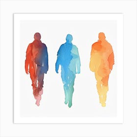 Three Men Walking Art Print