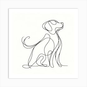 One Line Drawing Of A Dog Art Print