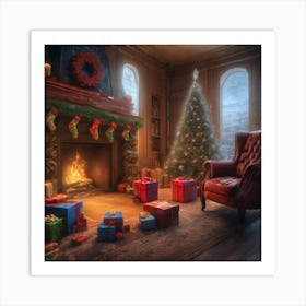 Christmas In The Living Room 40 Art Print