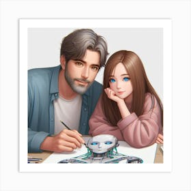 Portrait Of A Man And Woman 1 Art Print