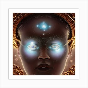 Woman With Blue Eyes 1 Art Print