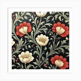 Floral Wallpaper Art 1 Art Print