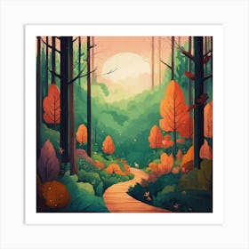 Majestic Forest Beautiful Nature Scene 2 Art Print