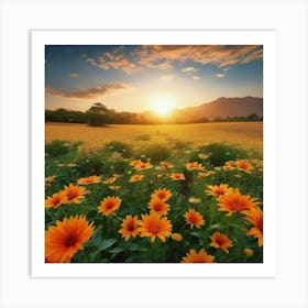 Field Of Sunflowers Art Print