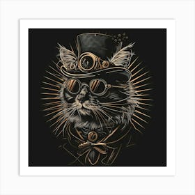 Steampunk Cat 12 Art Print