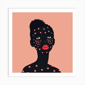 African Girl With Polka Dots Art Print