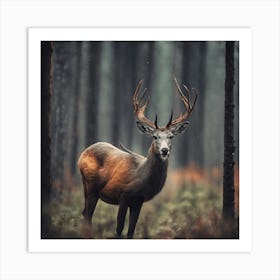 Deer In The Forest 1 Art Print