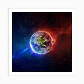 Earth In Space Art Print