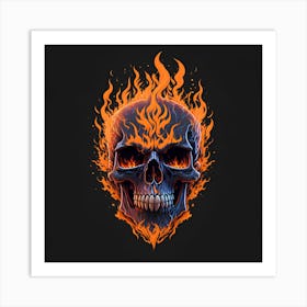 Flame Skull Art Print
