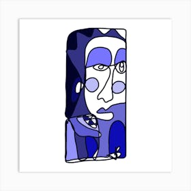 Blue Face Art Print