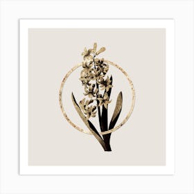 Gold Ring Dutch Hyacinth Glitter Botanical Illustration n.0238 Art Print
