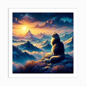 Cat In The Mountains 1 Art Print