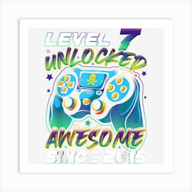 Level 7 Unlocked Awesome Since 2015 7th Birthday Gaming Art Print