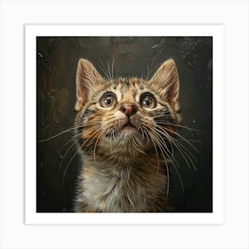 Animal Cat Mammal Pet Feline Cute Portrait Kitty Face Eyes Art Print