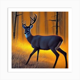 Deer In The Woods Art Print