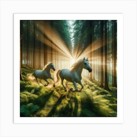 Forest and horse Art Print