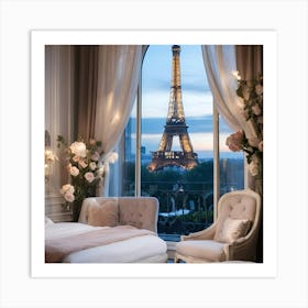 Eiffel Tower Bedroom Art Print