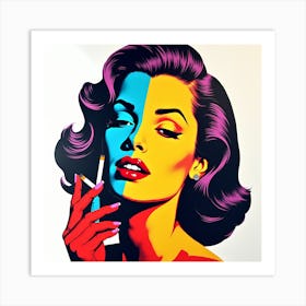 Pop Woman Smoking Cigarette Art Print