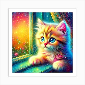 Feline Cat Creative Artwork Illustration 144 Art Print