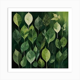 Green Leaves 12 Art Print