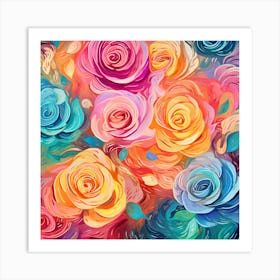 Colorful Roses 6 Art Print