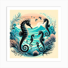 Seahorses 1 Art Print