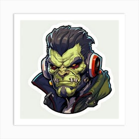 Anime Cyberpunk Orc Art Print