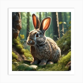 Rabbit In The Forest 94 Art Print