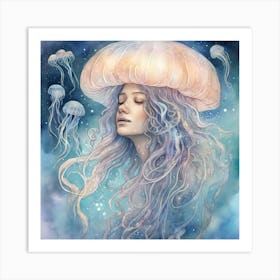 Jellyfish Girl Art Print
