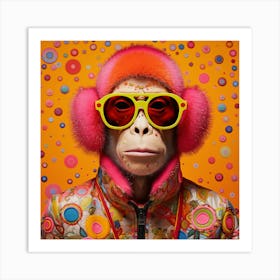 Monkey In Sunglasses Art Print