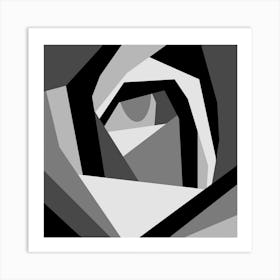 Black and White Abstract rose flowers Art Print