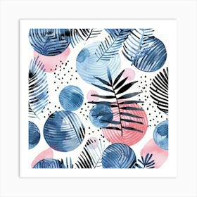 Watercolor Tropical Pattern 3 Art Print