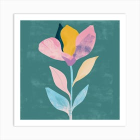 Lilac 1 Square Flower Illustration Art Print