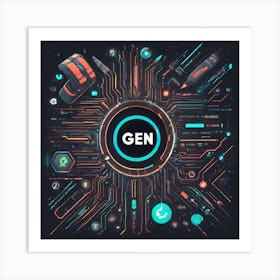 Futuristic Icons 1 Art Print