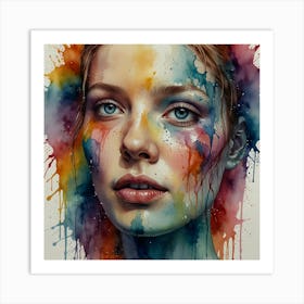 Watercolor Of A Woman 17 Art Print