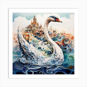 Swan dance Art Print